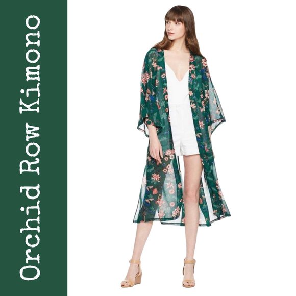 Orchid Row Floral Printed Maxi Chiffon Kimono - Picture 1 of 11